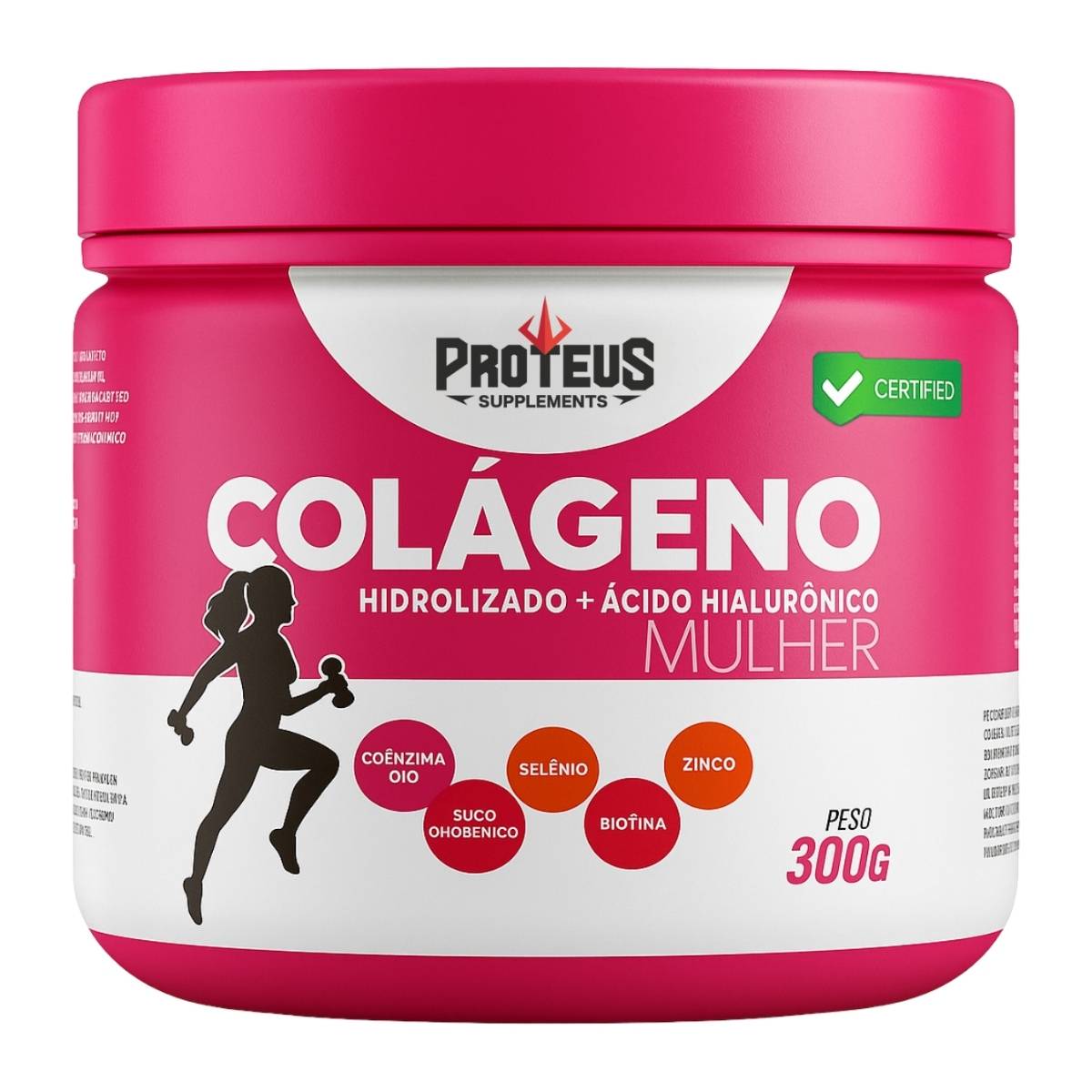 Colágeno Hidrolisado + Ácido Hilaurônico - Pote de 300G