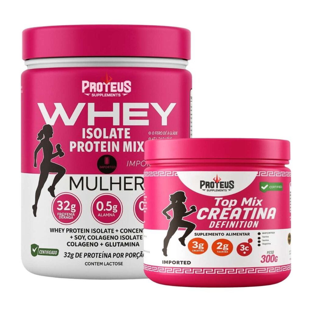 Whey Protein Mulher 500g + Creatina Topmix