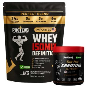 Whey Protein Black Isolado 1kg + Creatina Monohidratada Topmix