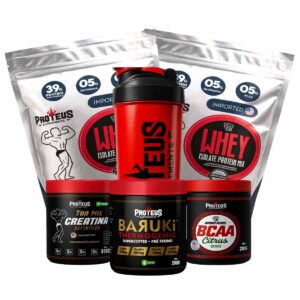 Whey Protein Silver Isolado 2kg + Creatina + Bcaa Aminoácidos + Termogênico + Coqueteleira