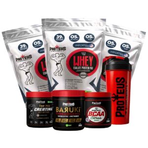 Whey Protein Silver Isolado 3kg + Creatina + Bcaa Aminoácidos + Termogênico + Coqueteleira