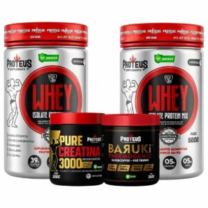 Whey Protein Silver Isolado 1kg + Creatina Monohidratada 100% Pura + Termogênico