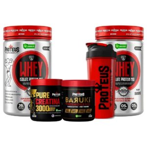 Whey Protein Silver Isolado 1kg + Creatina Monohidratada 100% Pura + Termogênico + Coqueteleira