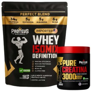 Whey Protein Black Isolado 1kg + Creatina Monohidratada 100% Pura