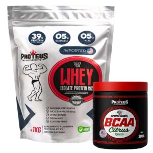 Whey Protein Silver Isolado 1kg + Bcaa Aminoácidos