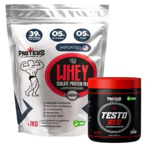Whey Protein Silver Isolado 1kg + Testo Red