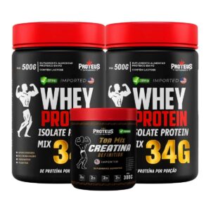 Whey Protein Black Isolado 1kg + Creatina Monohidratada Topmix