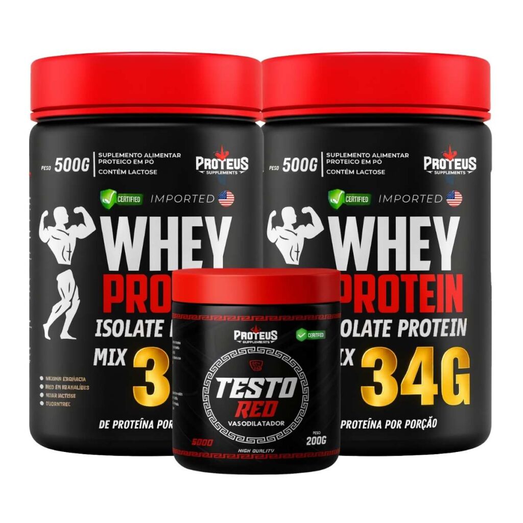 Whey Protein Black Isolado 1kg + Testo Red