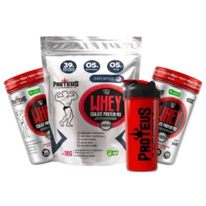 Whey Protein Silver Isolado 1kg + Whey Protein Silver Isolado Refil + Coqueteleira Proteus