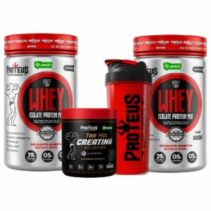 Whey Protein Silver Isolado + Top Mix Creatina Definition + Coqueteleira