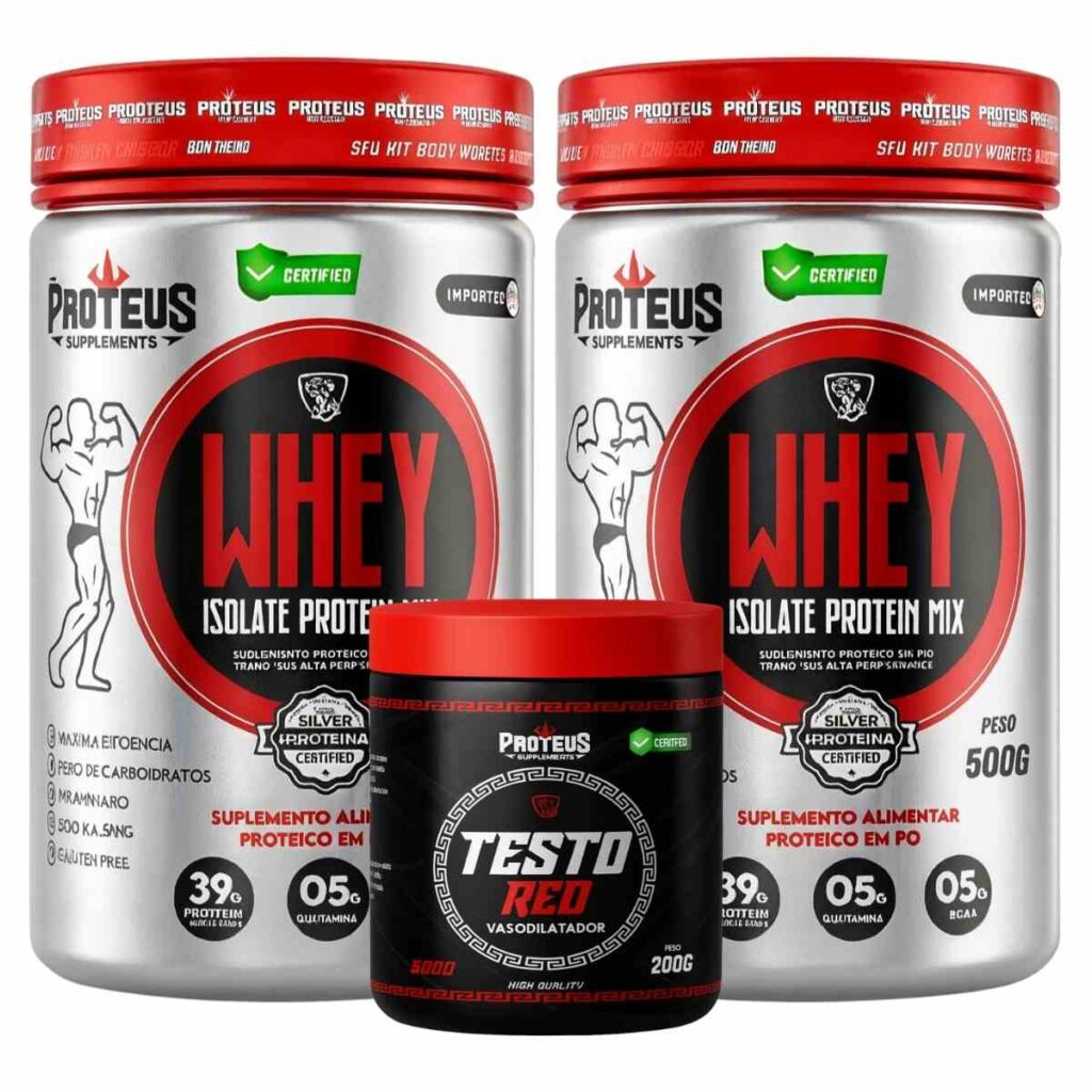 Whey Protein Silver Isolado 1kg + Testo Red