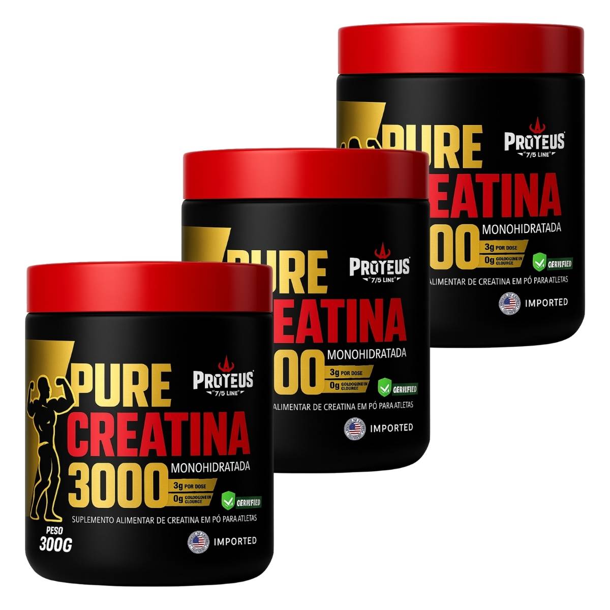 Pure Creatina 3000 - Pote - 900G