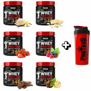 KIT Degustação Whey Protein Black Isolado 1,5kg - 6 Sabores + Coqueteleira
