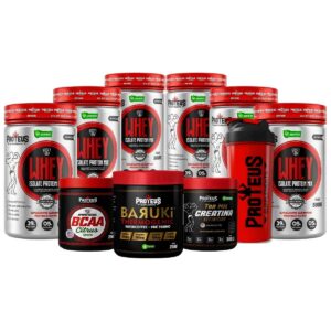 Whey Protein Black Isolado 3kg  + BCAA + Termogênico + Topmix Creatina Definiton + Coqueteleira